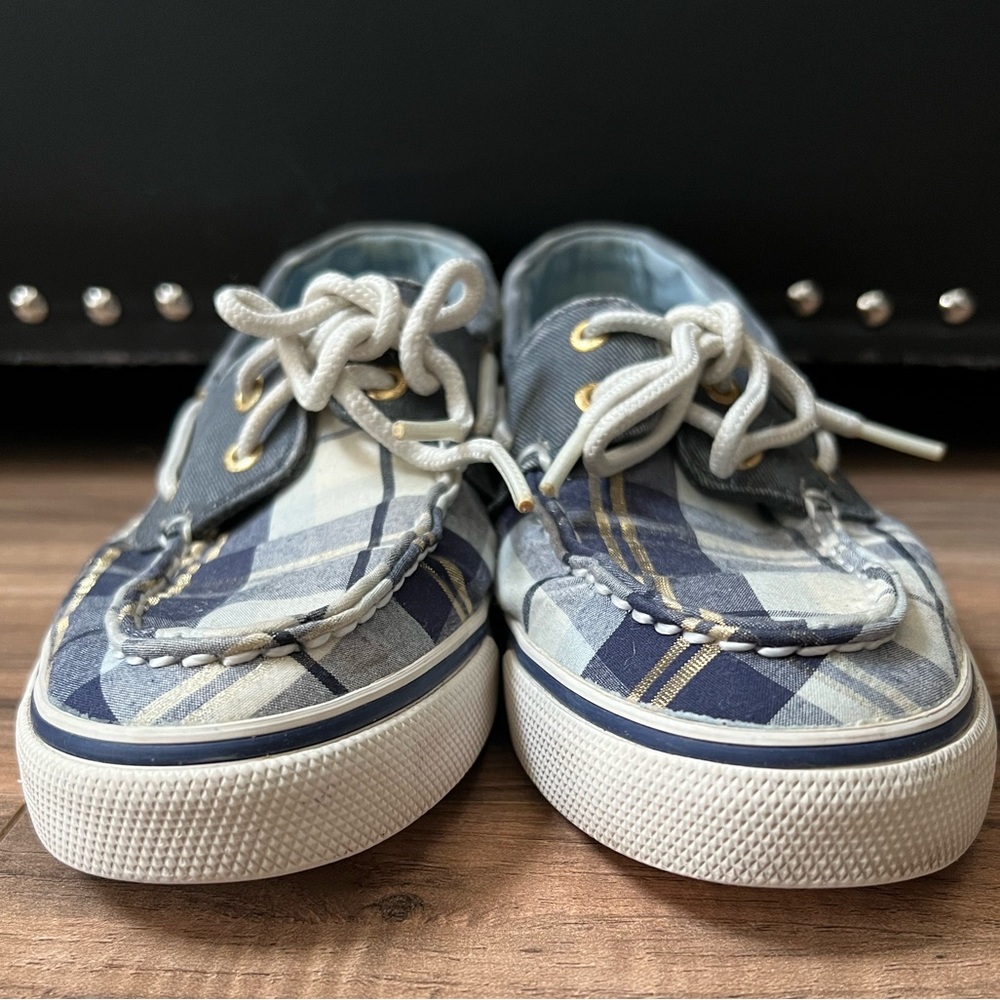 Women’s Sperry Blue Plaid Top-Siders - Picture 5 of 14